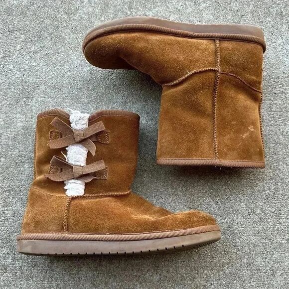 KOOLABURRA By UGG Victoria Short Chestnut Suede Women's Boots Sz 5 - Picture 2 of 10
